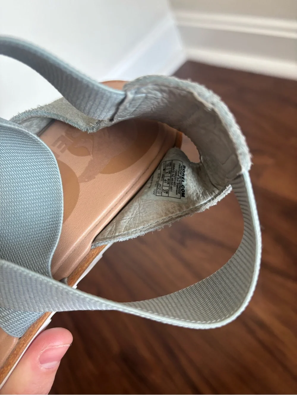 Sorel Ella Light Blue Suede Strappy Sandals Size 10